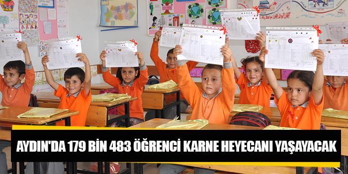 Aydın il genelinde 810 okulda eğitim gören 179 bin 483 öğrenci karne heyecanı yaşayacak. Aydın protokolü tarafından Efeler Kocagür İlkokulu’nda karne töreni düzenlenecek.