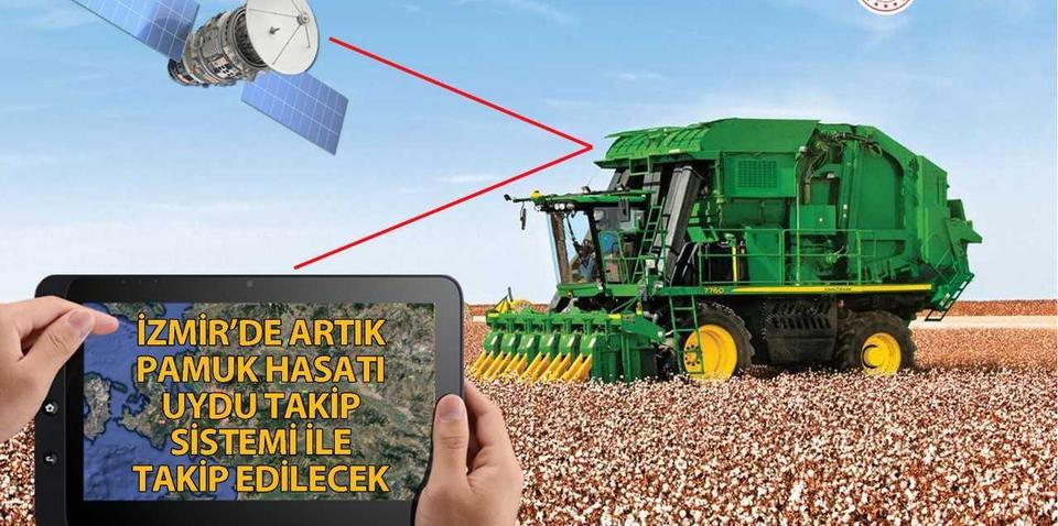 İzmir'de pamuk hasadında kaliteyi artırmak için hasat makinelerinin Uydu Takip Sistemi'yle kontrol edileceği bildirildi.