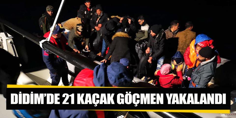 Aydın’ın Didim ilçesi açıklarında, yasa dışı yollarla Yunanistan Adalarına geçmeye çalışan 3’ü çocuk 21 düzensiz göçmen, Sahil Güvenlik ekiplerinin yaptığı operasyonda yakalandı.