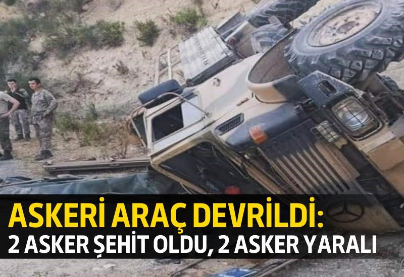 Şırnak'ta askeri aracın devrilmesi sonucu 2 asker şehit oldu, 2 asker yaralandı.
Çakırsöğüt Komando Tugayı'na ait askeri aracın Akçay Askeri Üs bölgesi giden yolda devrildi.