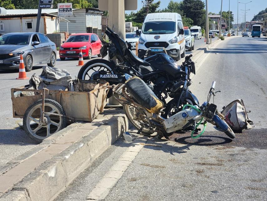 Motosiklet kazası sürücü hayatını kaybetti