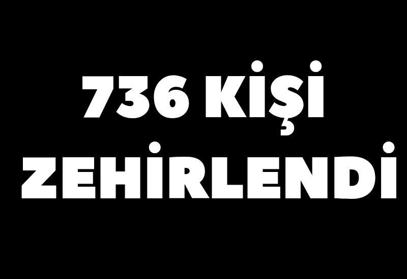736 kişi zehirlendi
