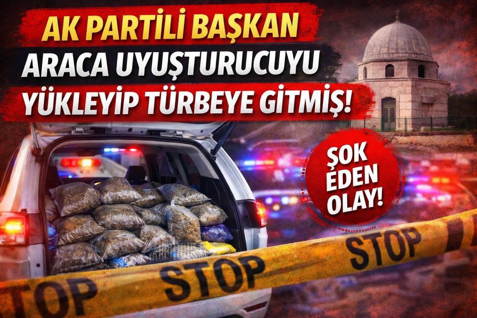 AK Partili başkan araca uyuşturucuyu yükleyip türbeye gitmiş