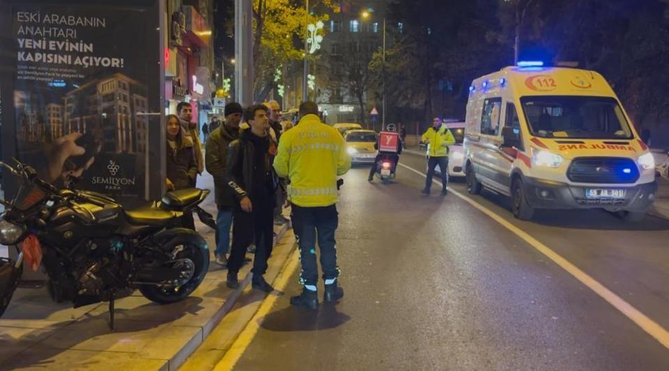 Motosikletin çarptığı kadın yaralandı