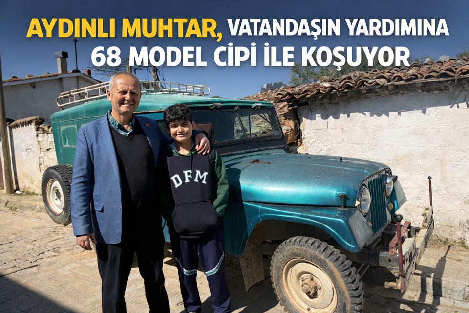 Vatandaşın yardımına 68 model cipi ile koşuyor