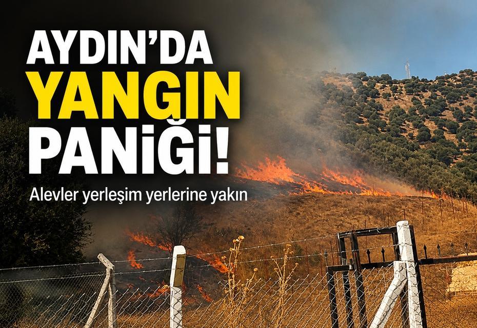 Aydın'da yangın paniği! Alevler yerleşim yerlerine yakın