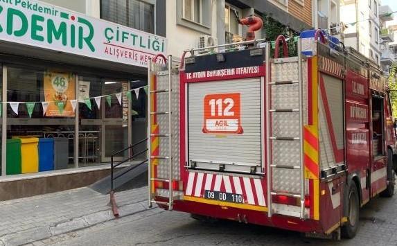 Aydın'da markette çıkan yangın panikletti