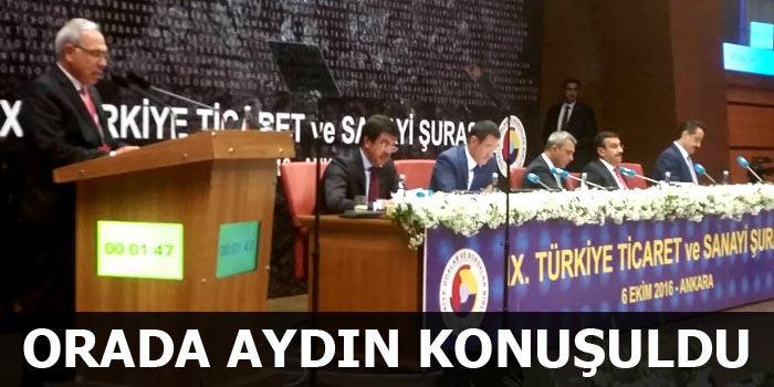 Şurada konuşan Aydın Sanayi Odası (AYSO) Başkanı Mehmet Yunus Şahin, Aydın’ın turizm, yatırımlar, ürünler, ulaşım ve kirlilik sorunlarını Başbakan Binali Yıldırım ile beraberindeki bakanlarla paylaştı.