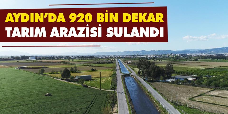 Aydın’da 12 Nisan’da başlayan sulama sezonunun 4 Eylül 2020 tarihinde tamamlandı. DSİ tarafından yapılan yatırımlarla sulama sezonu boyunca  920 bin dekar tarım arazisinin sulandığı belirtildi.