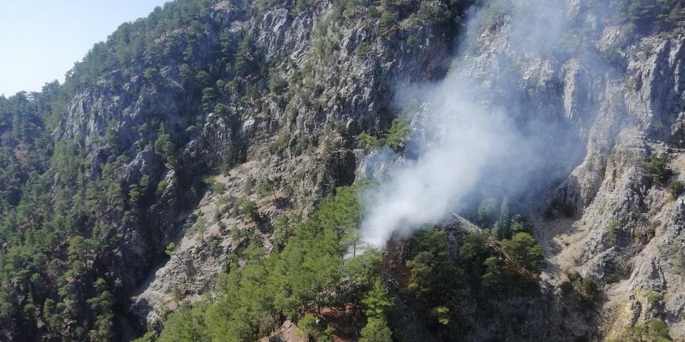 Muğla'nın Köyceğiz ilçesinde orman yangını çıktı. Rüzgarın da etkisiyle yayılan alevlere, Muğla Orman Bölge Müdürlüğü bünyesindeki 2 yangın söndürme helikopteriyle müdahale ediliyor.