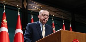 Türkiye Cumhurbaşkanı Recep Tayyip Erdoğan, Cumhurbaşkanlığı Kabine Toplantısının ardından açıklamalarda bulundu. ( Mustafa Kamacı - Anadolu Ajansı )
