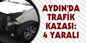Aydın’da meydana gelen trafik kazasında, 4 kişi yaralandı. ( Aydın Büyükşehir Belediyesi İtfaiye Daire Başkanlığı - Anadolu Ajansı )