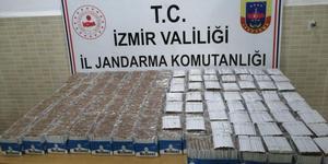 İzmir'de bir kamyonette 19 bin 550 makaron ele geçirildi