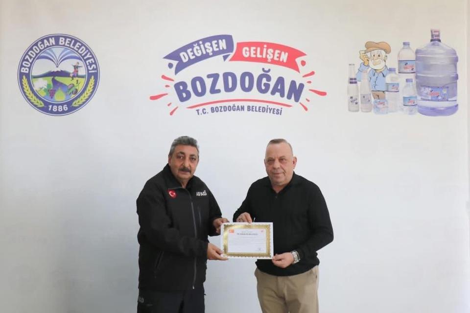 Aydın Valiliği’nden Bozdoğan Belediyesi’ne teşekkür