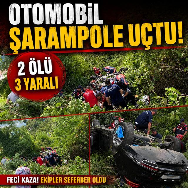 Otomobil şarampole uçtu: 2 ölü, 3 yaralı