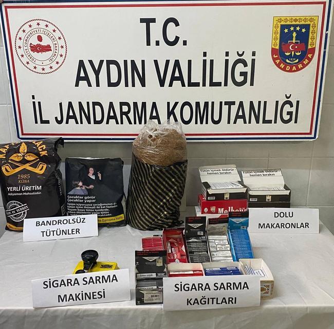 Didim’de kilolarca tütün ve yüzlerce makaron ele geçirildi
