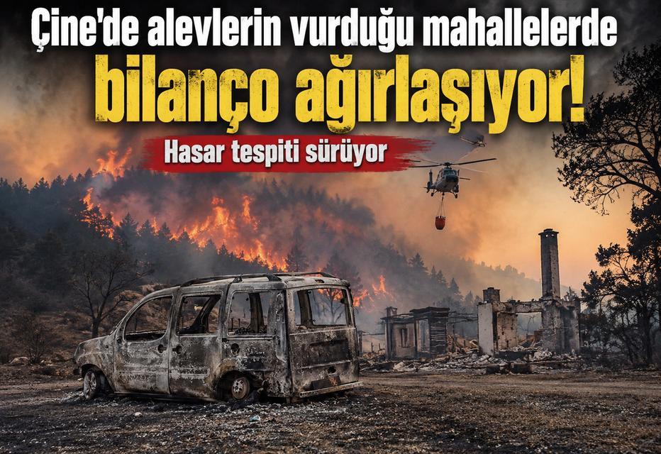Çine'de hasar tespiti sürüyor