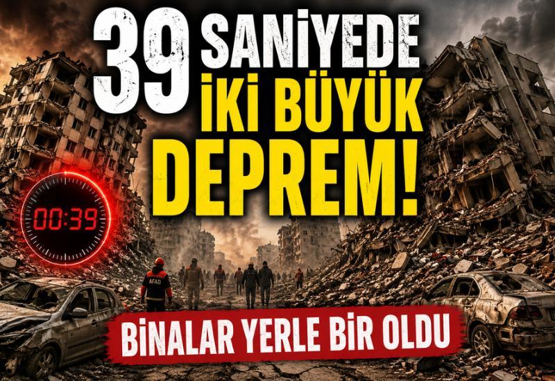 39 saniyede iki büyük deprem! Binalar yerle bir oldu