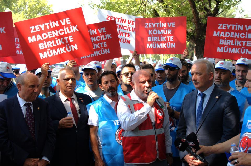 TES-İŞ VE MİLASLI MUHTARLARDAN MADEN YASASI'NA DESTEK