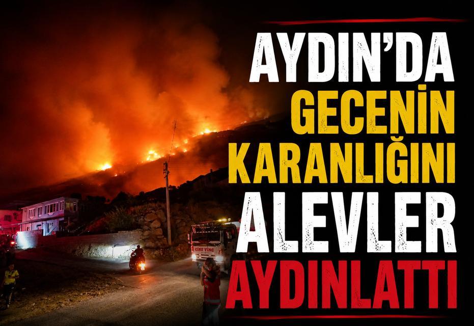 Aydın'da gecenin karanlığını alevler aydınlattı