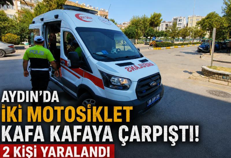 Aydın’da iki motosiklet kafa kafaya çarpıştı! 2 kişi yaralandı