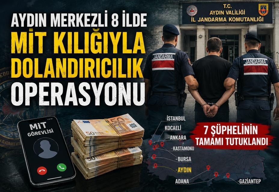 Aydın merkezli 8 ilde MİT kılığıyla dolandırıcılık