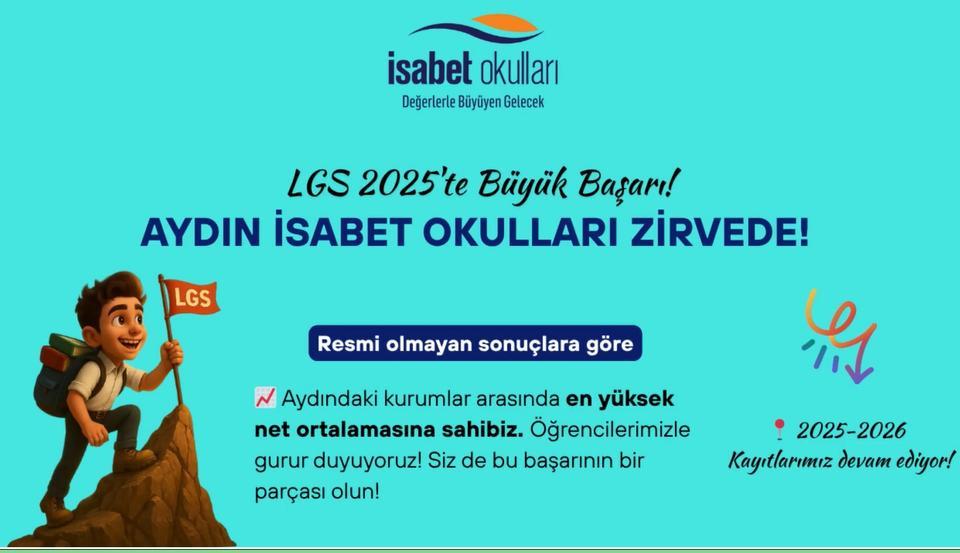 Aydın İsabet Okulları’ndan mezuniyetle taçlanan LGS zaferi