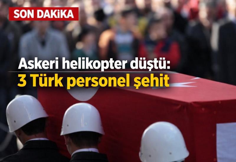Askeri helikopter düştü: 3 Türk personel şehit