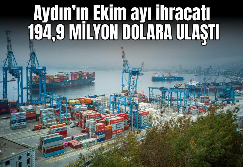 Aydın’ın Ekim ayı ihracatı 194,9 milyon dolara ulaştı