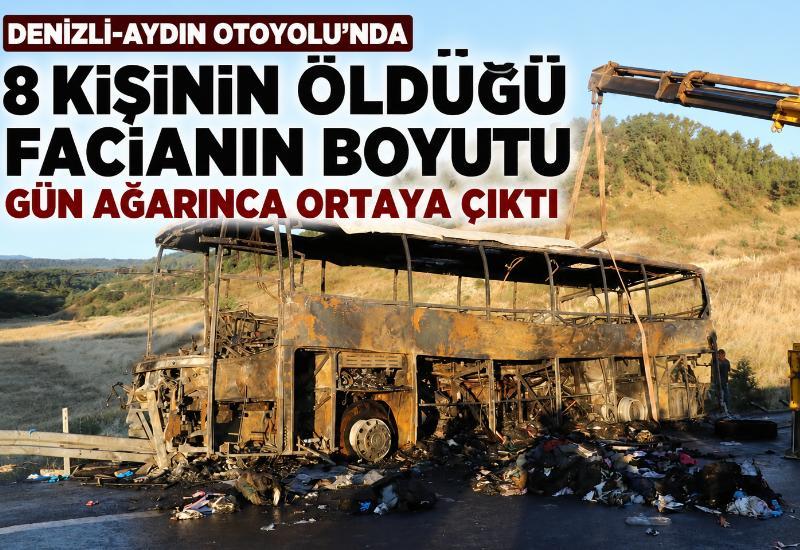 Denizli-Aydın Otoyolu'nda 8 kişinin öldüğü facianın boyutu gün ağarınca ortaya çıktı