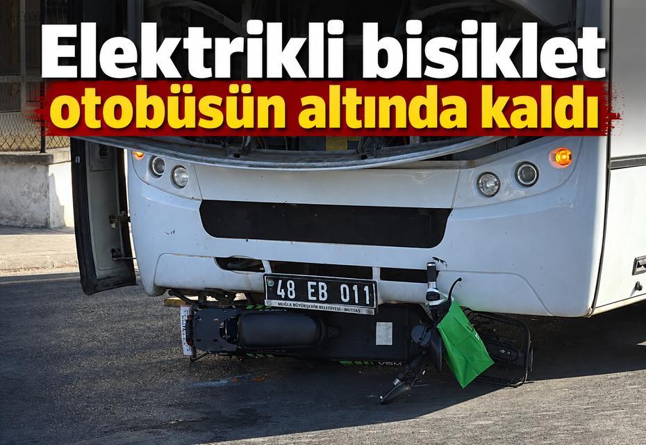 Elektrikli bisiklet otobüsün altında kaldı