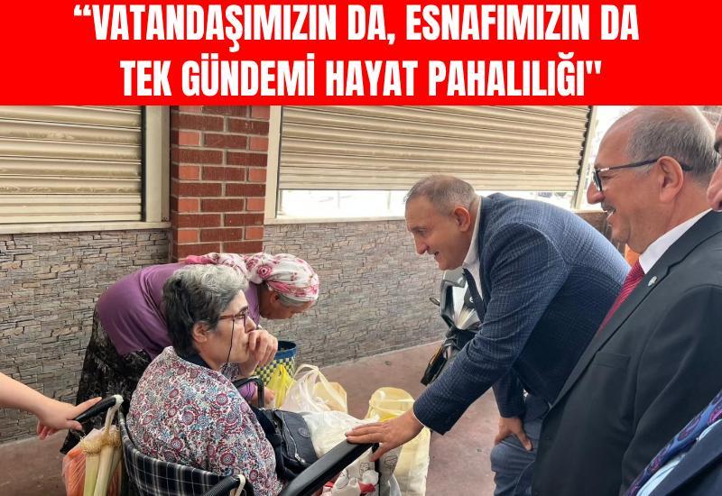 Karakaş Kuyucak'ta vatandaşlarla bir araya geldi: “Vatandaşımızın da, esnafımızın da tek gündemi hayat pahalılığı"