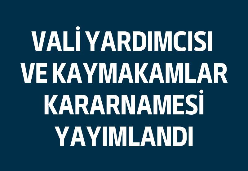 Vali Yardımcısı ve Kaymakamlar Kararnamesi yayımlandı
