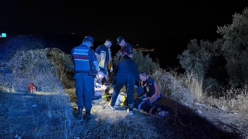 Şarampole yuvarlanan motosikletin sürücüsü yaralandı