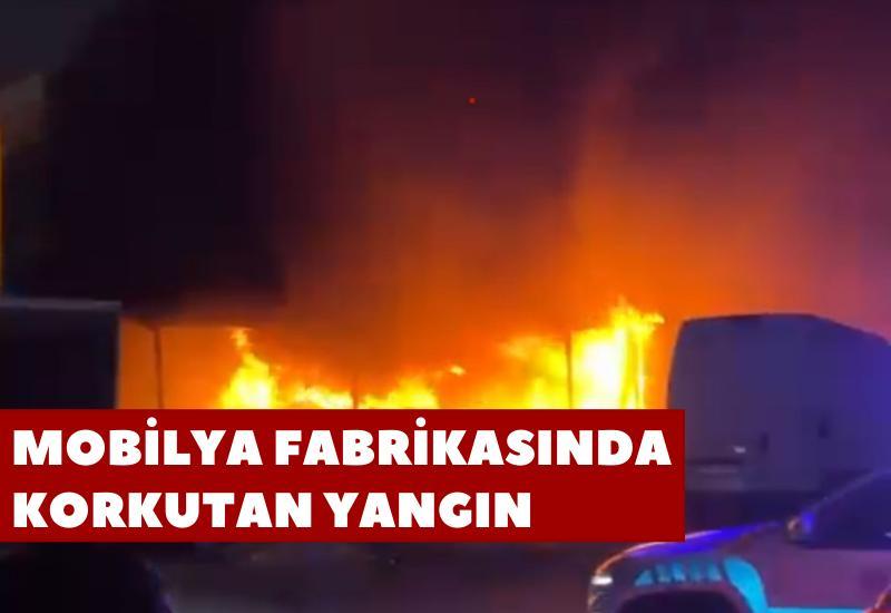 Mobilya fabrikasında korkutan yangın