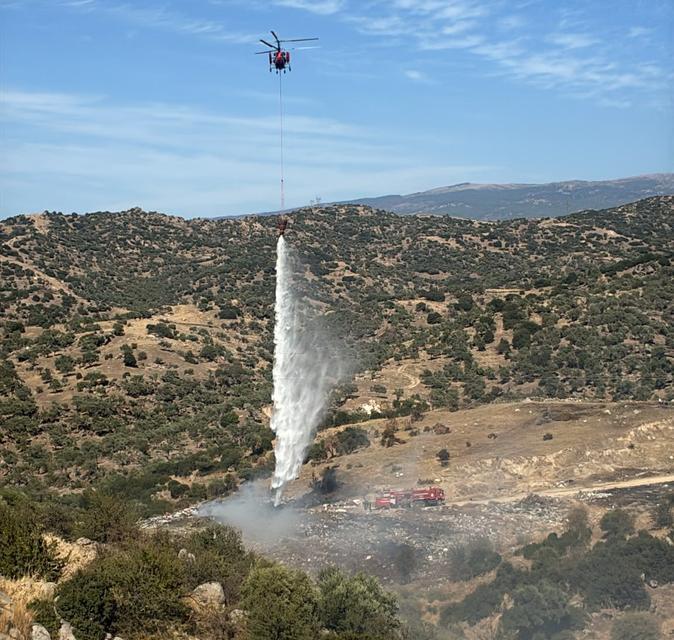 Çine’de yangın: Alevlere havadan ve karadan müdahale