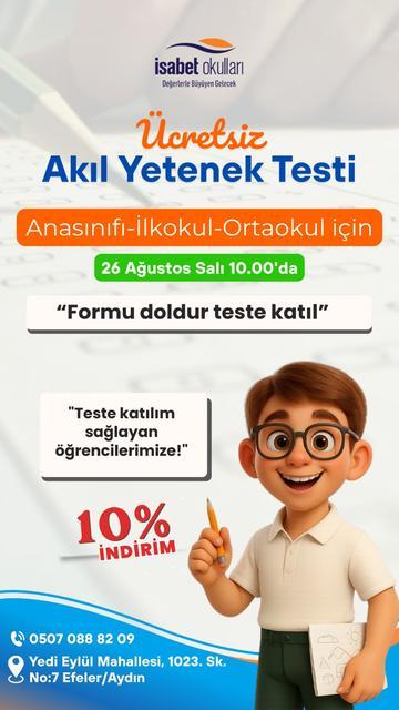 İsabet Okulları’ndan ödüllü akıl ve yetenek sınavı