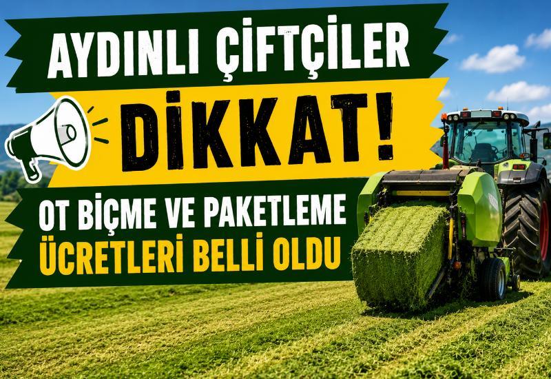 Aydınlı çiftçiler dikkat! Ot biçme ve paketleme ücretleri belli oldu