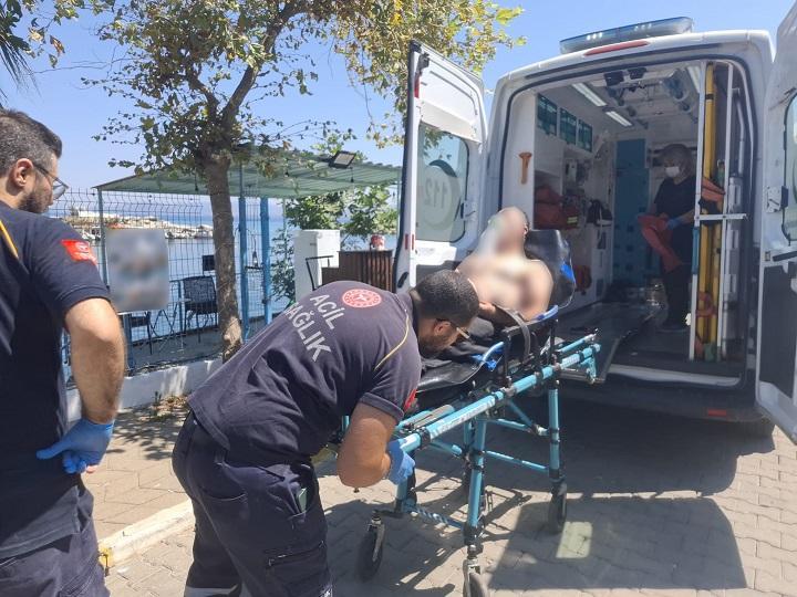 Kuşadası açıklarında denizde zamanla yarış