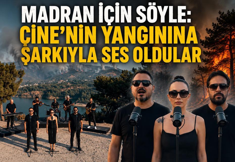 Çine’nin yangınına şarkıyla ses oldular
