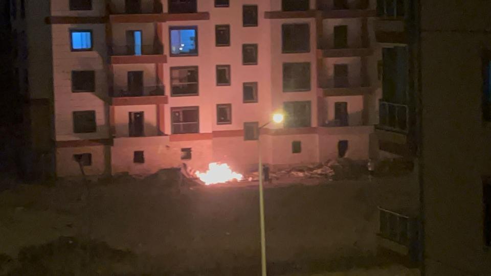 TOKİ şantiyesinde yangın