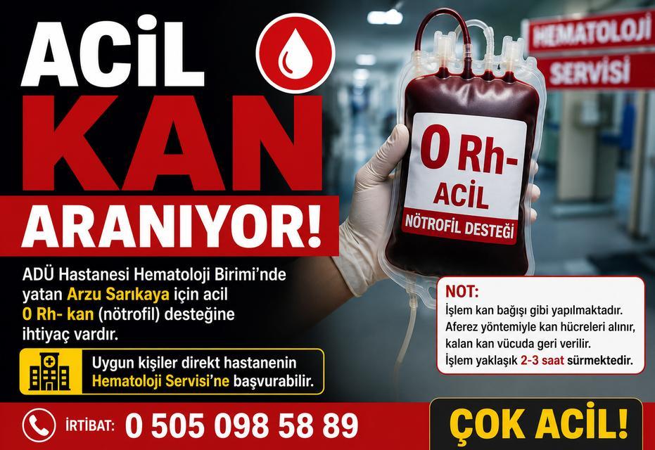 Aydın'da acil kan aranıyor