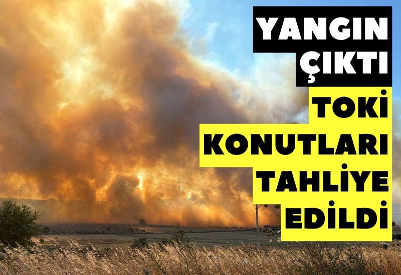 Yangın çıktı, TOKİ konutları tahliye edildi