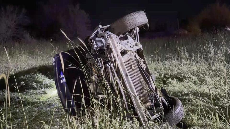 Domuza çarpan otomobil şarampole uçtu: 5 yaralı