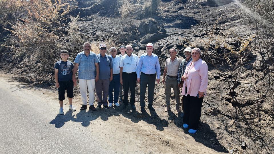 Genel Başkan Bayraktar Aydın’da yangın bölgesinde inceleme yaptı