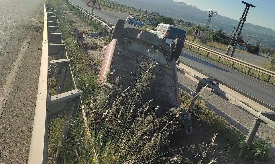 Aydın plakalı araç takla attı! Sürücü alkollü çıktı