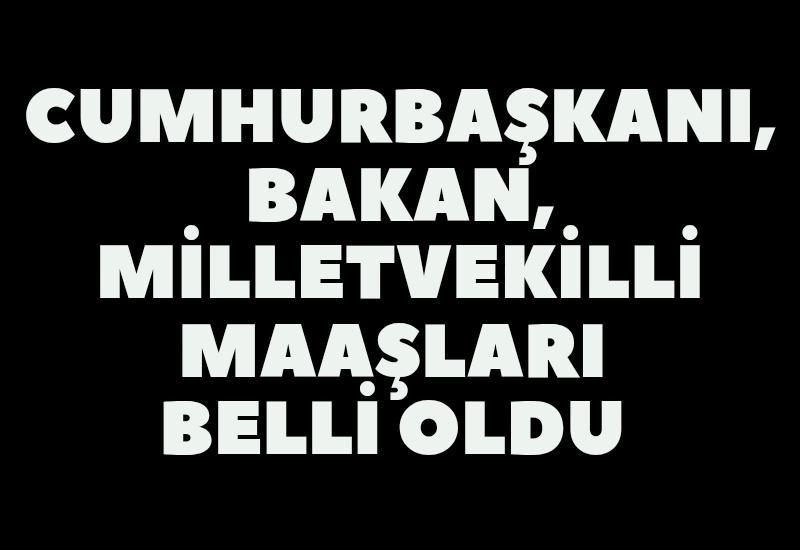 Cumhurbaşkanı, bakan, milletvekilli maaşları belli oldu
