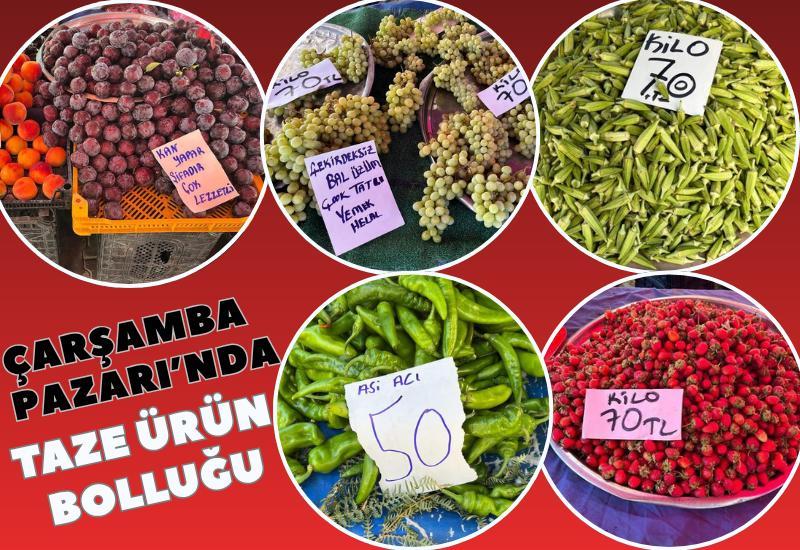 Çarşamba Pazarı’nda taze ürün bolluğu