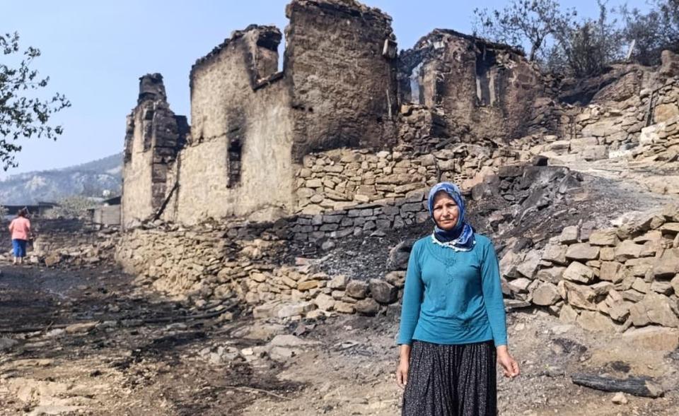 Orman yangınında evler yandı, hayvanlar telef oldu
