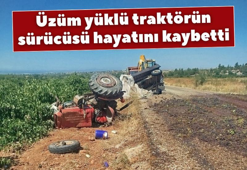Üzüm yüklü traktörün sürücüsü hayatını kaybetti